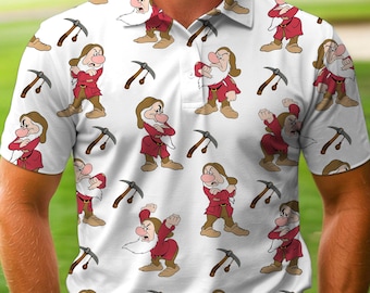 Polo de golf Grumpy Dwarf, manga corta, con botones.