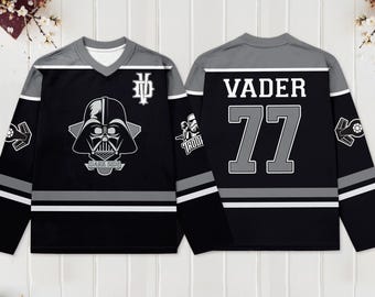 Custom Darth Vader Hockey Jersey, Personalized Name Number, Dark Side Fan Gear
