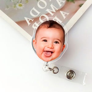 Passen Sie Ihr Baby-Gesicht an Nette Fotos Ausweis-Reel, personifizierte Ihr Kindergesicht-Sohn-Tochter-Schlüsselbund Ausweis-Halter