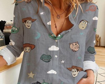 Toy Story Characters Print Women's Casual Shirt