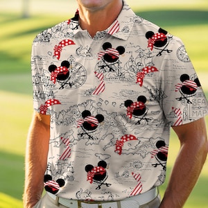 mens mickey mouse dress shirt Disney Mickey Mouse Button Down All Over Shirt Mens Medium