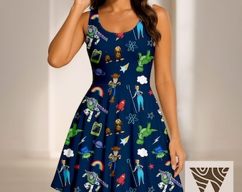 Toy Story Skater Dress, Buzz Lightyear Woody Jessie Print, Disneyland Vacation Apparel