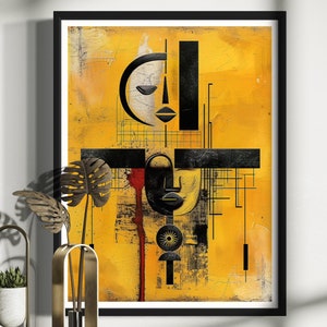 African Abstract Art Print Modern Art Afrocentric Decor Abstract Afro Bohemian Print Wall Decor - Style 05