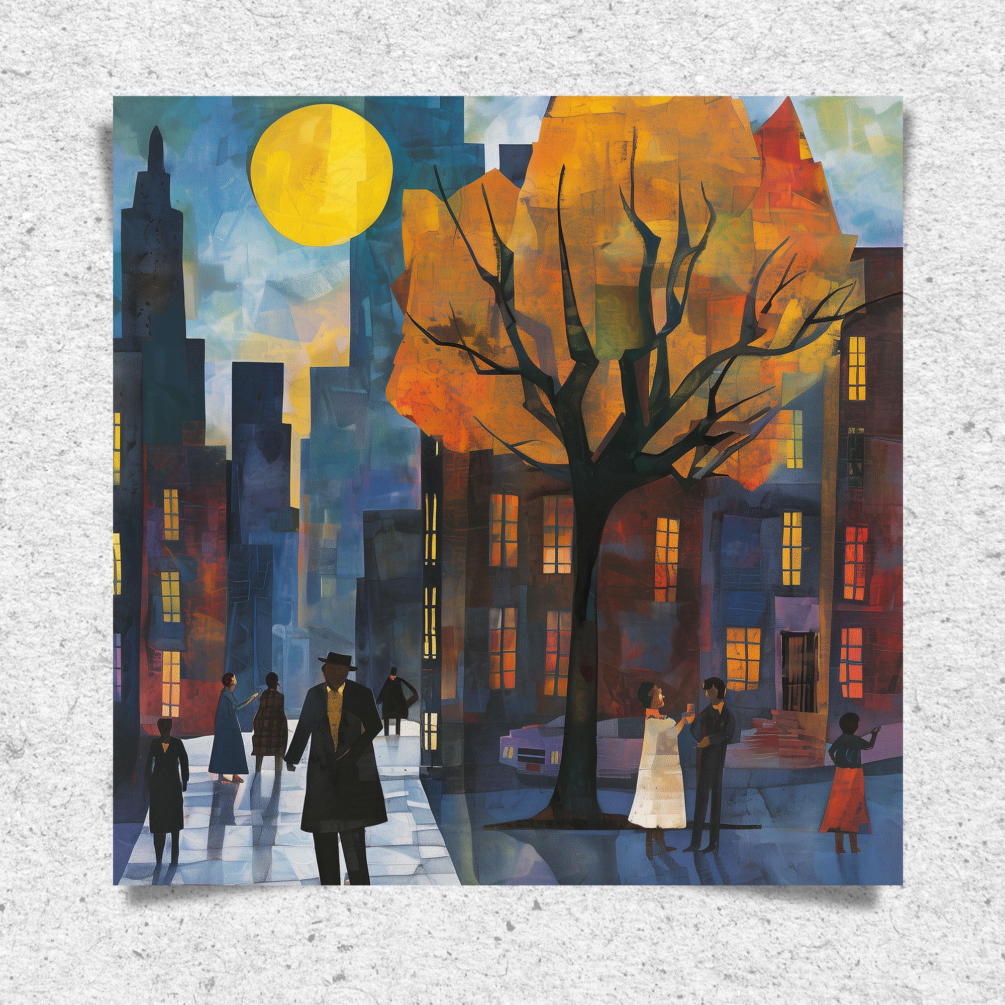 Harlem Neighborhood Street Life Art Print: Afrocentric Abstract Wall ...