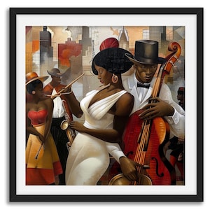 Harlem Renaissance Jazz Musicians Art Print: Afro Bohemian Decor (Style 01)