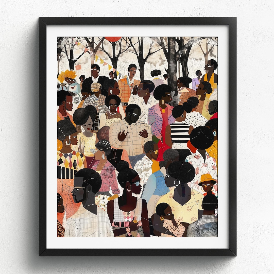 Juneteenth Art Print: Black Family Reunion, Afrocentric Celebration ...