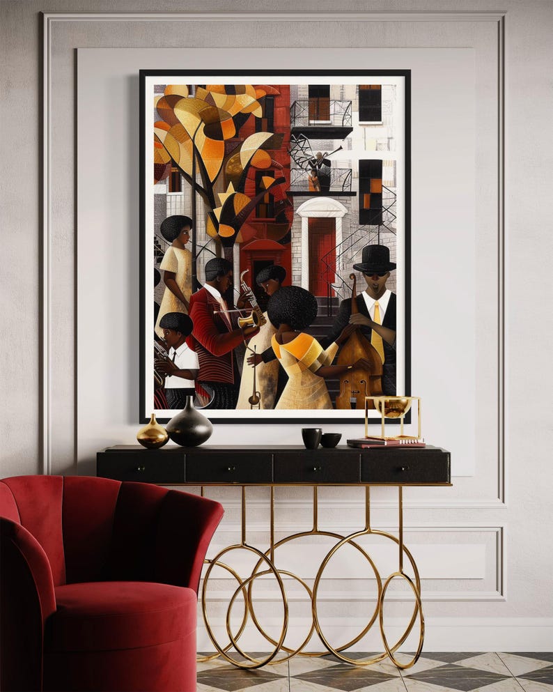 Afrocentric Harlem Renaissance Jazz Musicians Art Print - Style 14 - Etsy