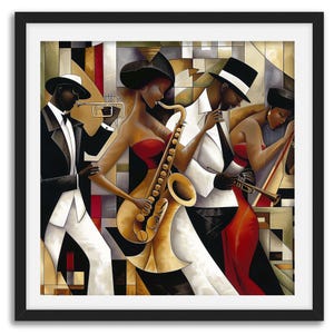 Jazz Musicians Art Print: Harlem Renaissance Afrocentric Wall Art (Style 07)