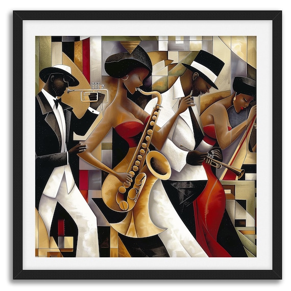 Jazz Musicians Art Print: Harlem Renaissance Afrocentric Wall Art