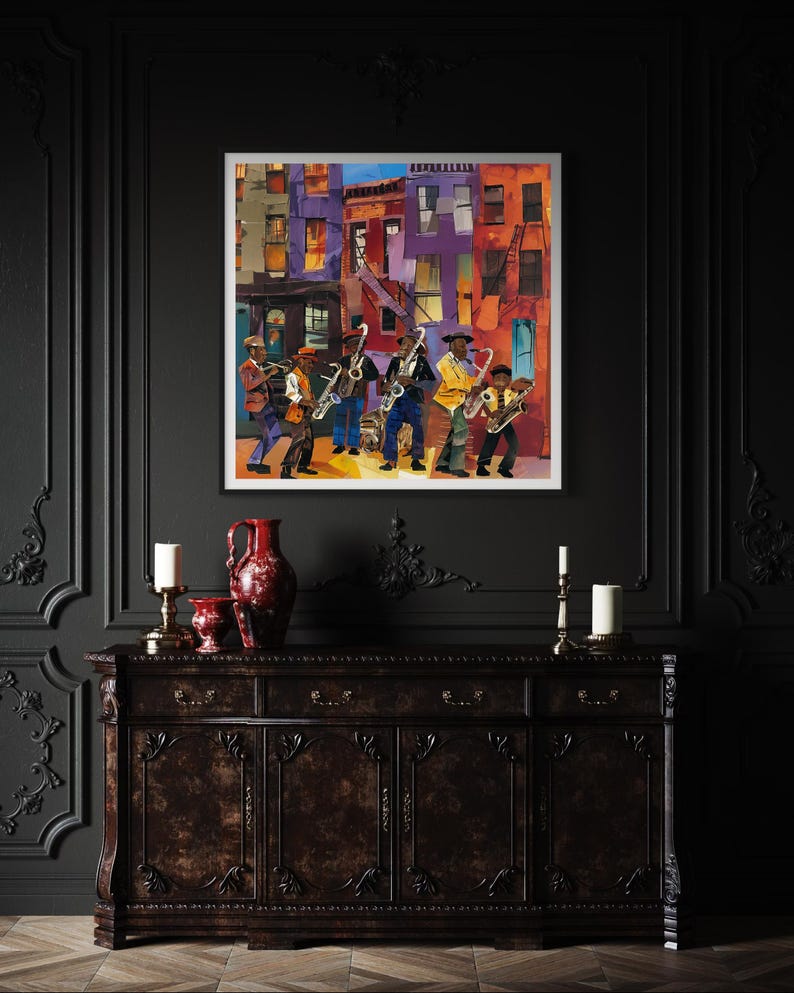 Harlem Street Jazz Musicians Wall Art Print - Style 20 - Etsy