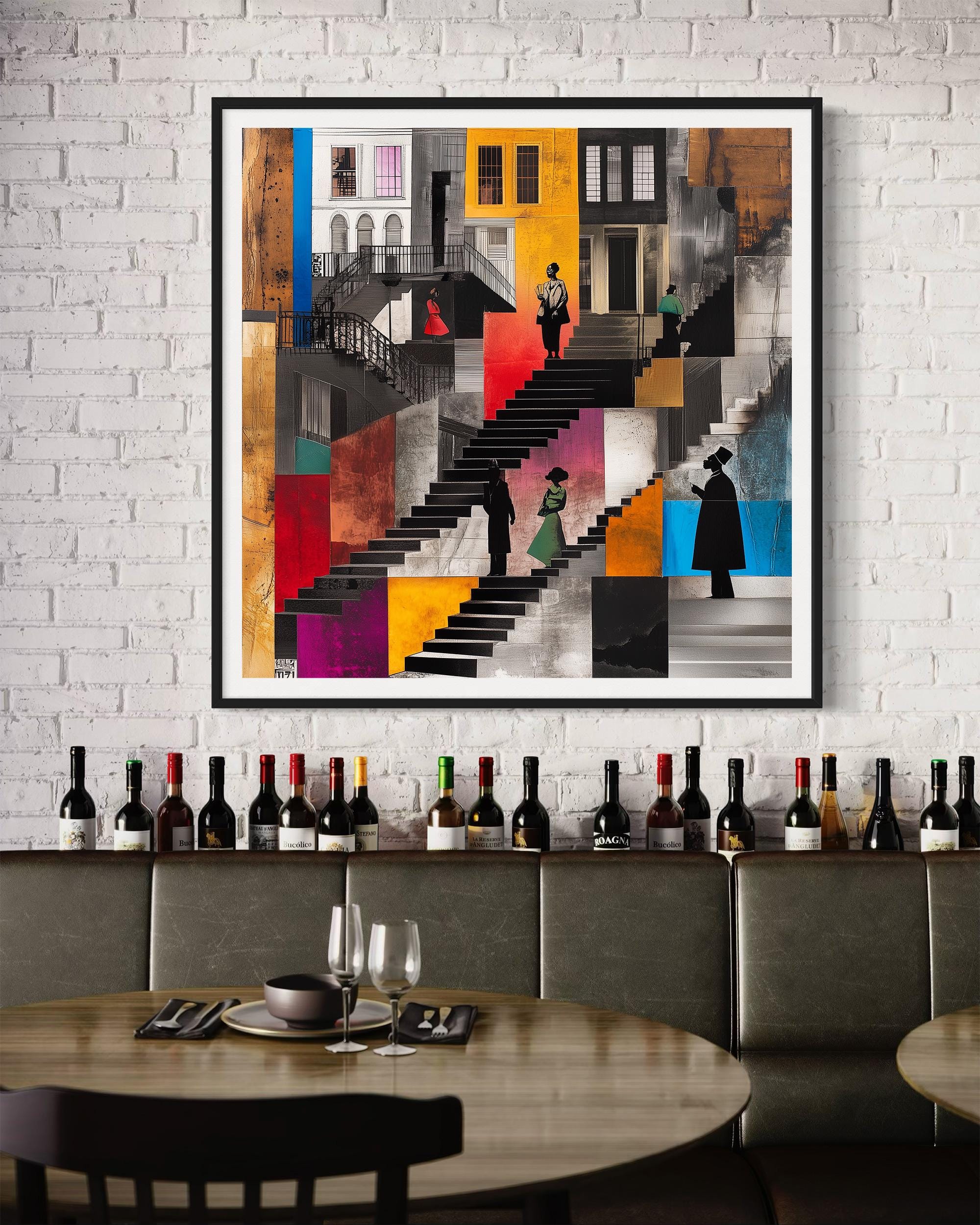 Harlem Brownstones Art Print: Afrocentric Abstract Neighborhood Scene ...