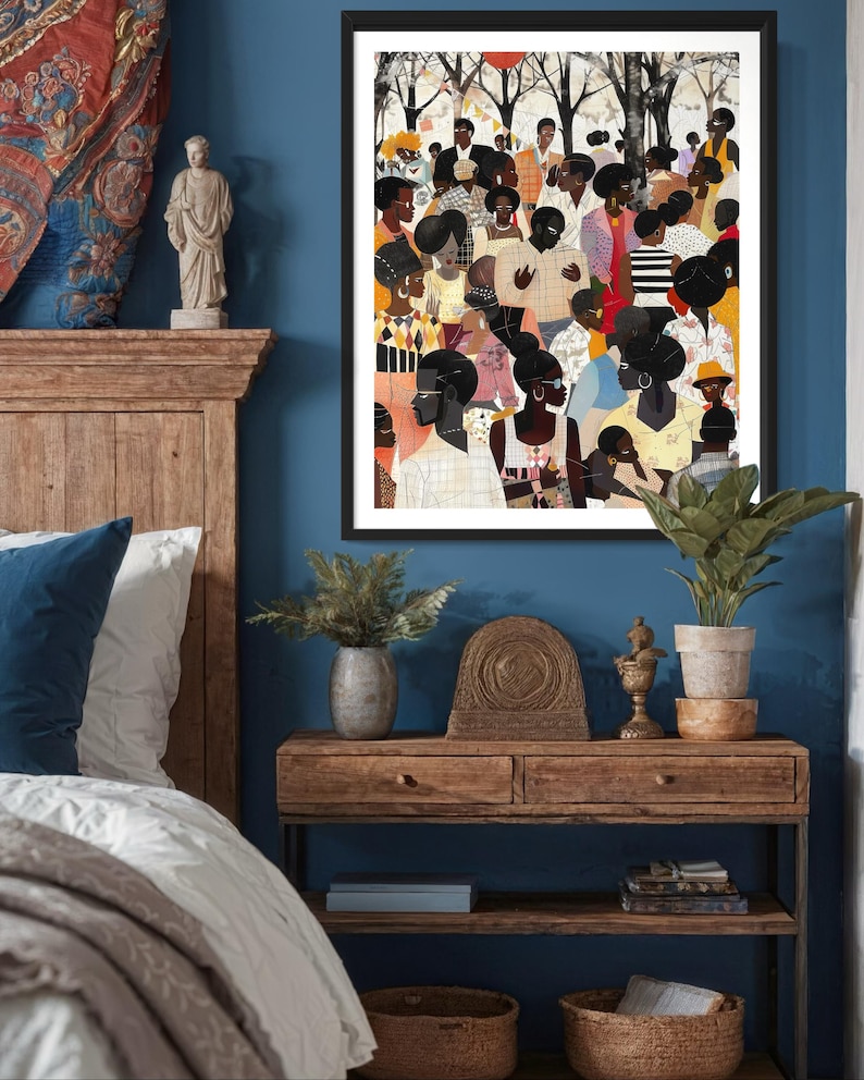 Juneteenth Art Print: Black Family Reunion, Afrocentric Celebration ...