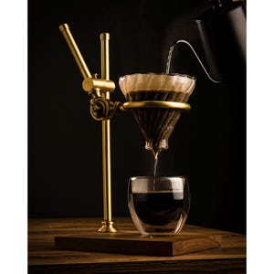 For Coffee Lovers, Pour Over Set, Vintage Design, V60 Stand, Glass Dripper Included, Christmas, Valentines Day, Birthday Gift