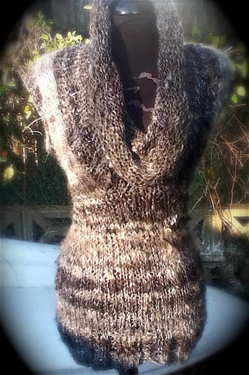 Artemis Cowlneck Sweater PDF Knitting Pattern for handspun yarn US 10/11 8 mm image 5