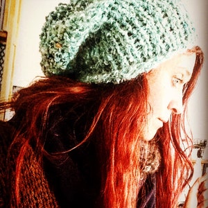 Wonderland Mushroom Hats handspun handknit one of a kind slouchy beanies with rolled brim image 1