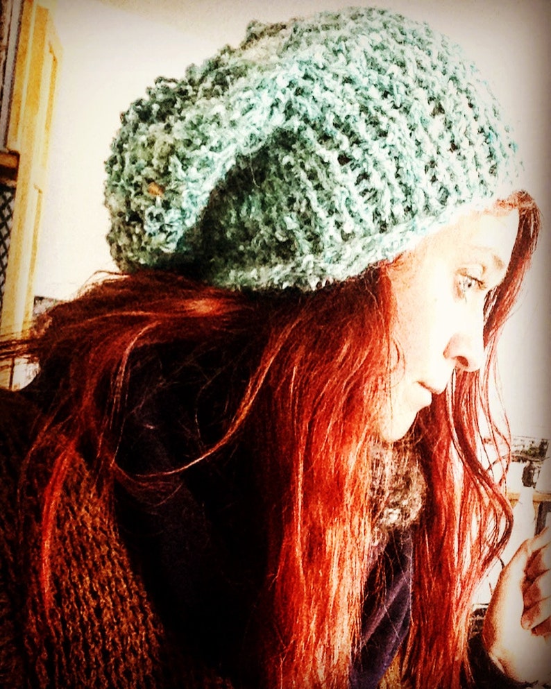 Wonderland Mushroom Hats handspun handknit one of a kind slouchy beanies with rolled brim image 1