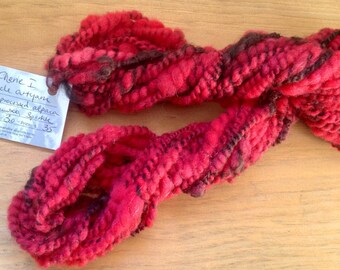 Mon Cherie - 1.7 ounce and 30 yds - corespun boucle art yarn handprocessed alpaca merino BFL Bamboo Sparkle