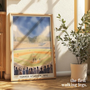 New York Yankees Stadium Poster, Baseball Game Night Wall Art, Yankee Stadium NYC Print, MLB Fan Gift, Mancave or Home Office Sports Decor