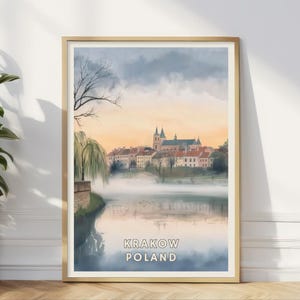 Krakow Poland Poster: Vintage European Travel Print