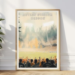 Autzen Stadium Oregon Poster, College Football Wall Art, Eugene Game Day Print, Oregon Ducks Stadium Decor, Sports Fan Gift, Office Art