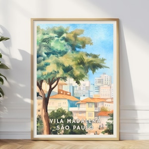 Vila Madalena São Paulo Poster, Brazil Travel Art Print, Colorful Urban Wall Art, South America Decor, Home Office Gallery Wall Living Room