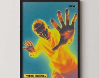 Vintage Y2K Poster: Radical Illusion Art Print, 2000s Aesthetic, Digital Thermal Heat Vision Graphic, Cybercore Wall Portrait, 90s Bedroom