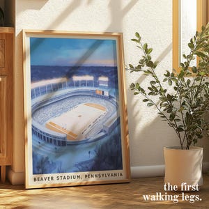 Beaver Stadium Poster, Penn State Football Wall Art, Snowy College Game Print, Pennsylvania Stadium Decor, Sports Fan Mancave or Office Gift