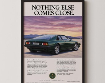 Vintage British Sports Car Poster: Retro 1980s Turbo Coupe Magazine Ad Print, Classic British Automotive Wall Art, Garage or Man Cave Decor