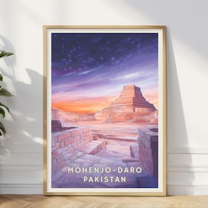 Mohenjo-Daro Pakistan Poster, Alte Indus-Kultur, Historisches Wanddekor, Archäologischer Druck, Klassenzimmerpädagogik