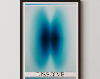 Dissolve - Aura Gradient Poster: Abstract Spiritual Art Print, Minimalist Energy Field Design, Aesthetic Bedroom Wall Art Home Decor Gift