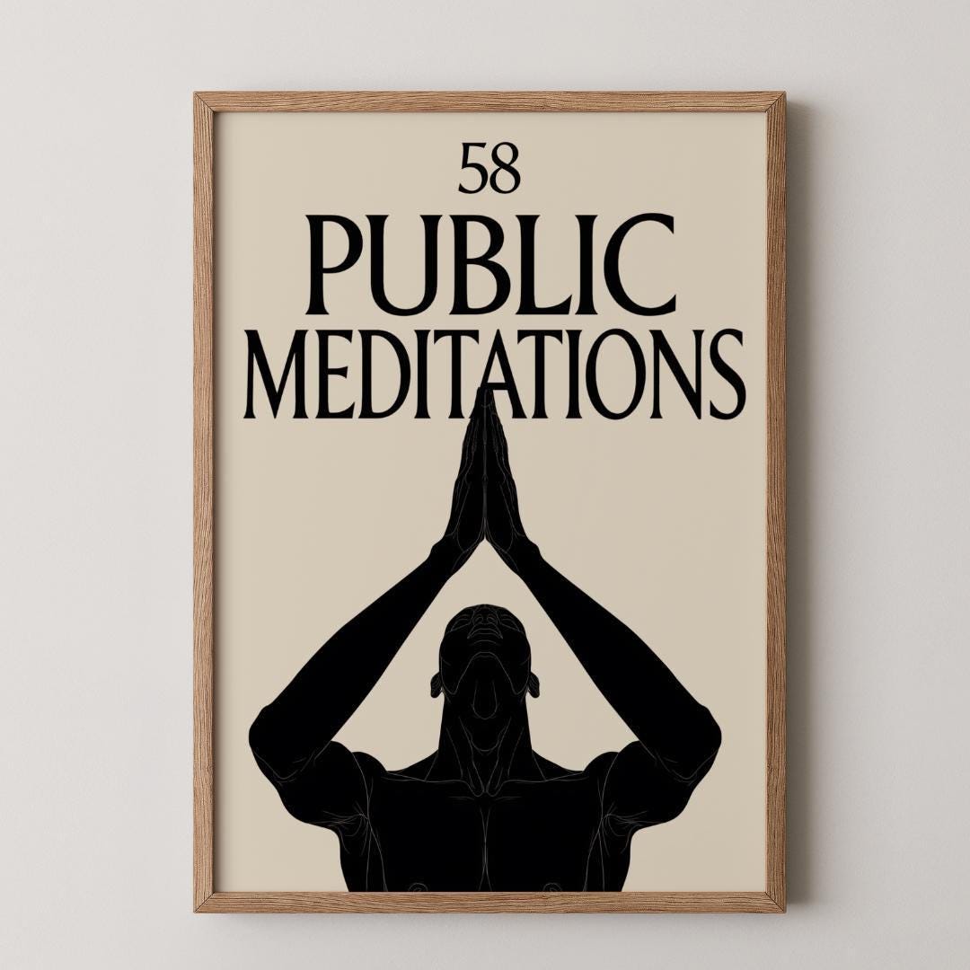 Meditations Poster: Minimalist Yoga Wall Art, Modern Silhouette Print ...