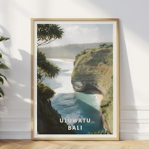 Uluwatu Bali Poster, Exotische Klippen, Ozean Wand Kunst, Tropische Strand Landschaft, Indonesien Reise Dekoration, Südostasien Küsten Kunst