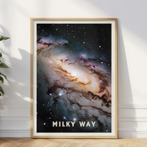 Milchstraße Galaxie Poster, Astronomie Wandkunst, Raumdekor für Wohnzimmer oder Büro, Cooler Galaxiehaufen Druck, Kosmisches Sternenhimmel-Universum