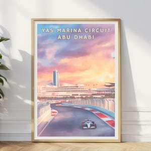 Yas Marina Circuit Poster, Abu Dhabi F1 Track Wall Art, Formula 1 Racing Print, UAE Motorsport Decor, Grand Prix Artwork, Home Office Print