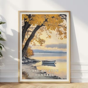 Plattensee Plattensee Ungarn Poster, Malerische See Wandkunst, Herbst Landschaft Kunst, Natur Dekor, Ungarische Landschaft Kunst, Reise Geschenk Druck