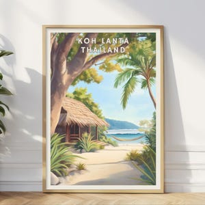 Koh Lanta Thailand Poster, Tropical Beach Wall Art, Thai Island Travel Print, Coastal Paradise Decor, Southeast Asia Landscape, Bedroom Art