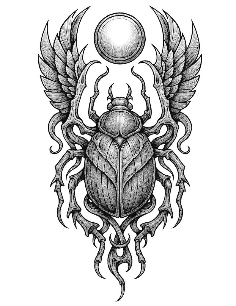 Printable Scarab Pattern Egyptian Scarab Temporary Tattoo Design, Printable Body Art (PDF) - Etsy