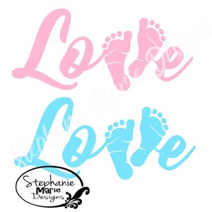Love Baby Fußabdrücke-SVG Cut File für die Verwendung mit Silhouette Studio Design Edition, Cricut Design Space und anderen