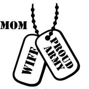Proud Army Wife/Mom-SVG Cut File for use with Silhouette Studio Design Edition,Cricut Design Space and others