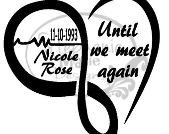 Until we meet again- Heart -Memorial,Remembrance- SVG Cut File-Use with Silhouette Studio Design Edition,Cricut Design Space and others