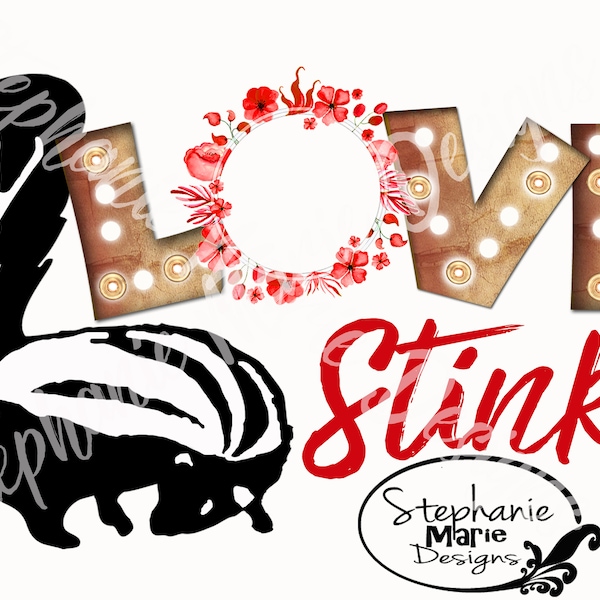 Love Stinks-Skunk-Valentine Design-Sublimation Design,Stock Image Tshirt design,PNG, Clipart