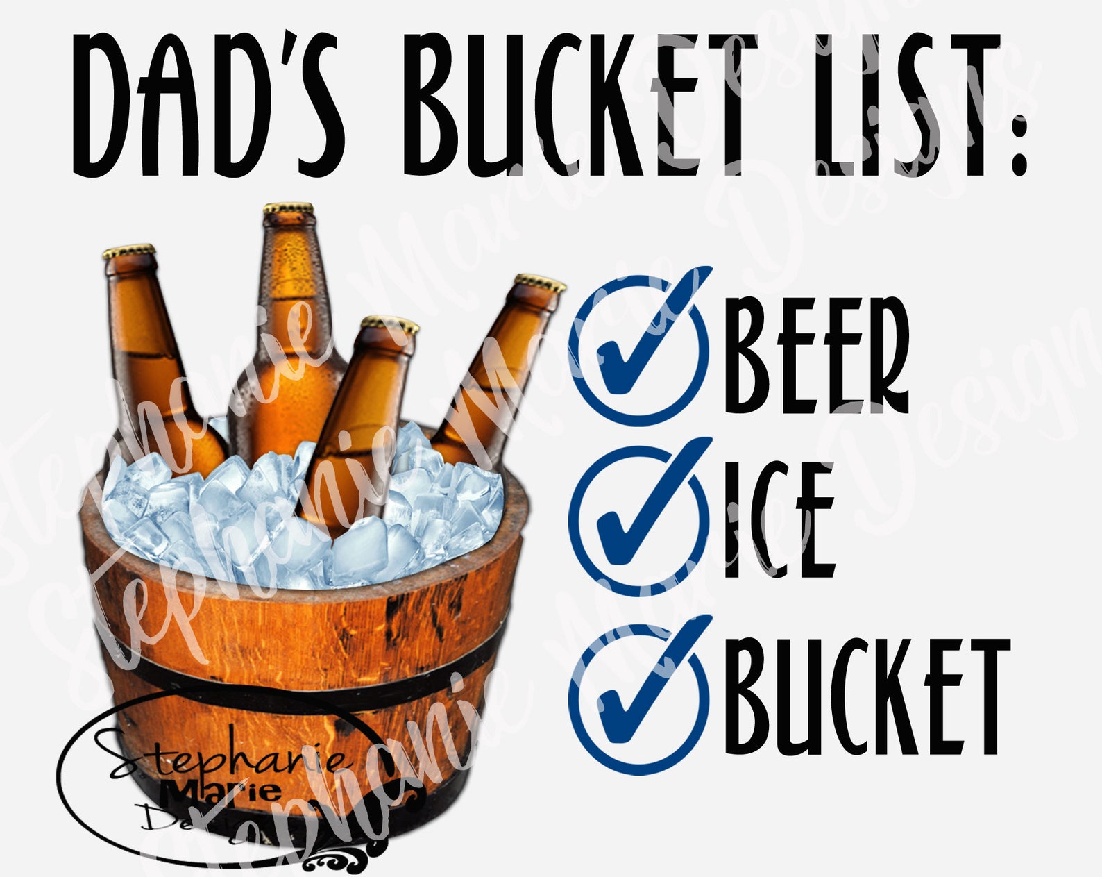Dad's Bucket List Beer Ice Bucketfathers Etsy