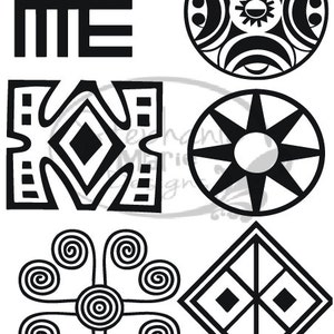 African Symbols-SVG Cut File for use with Silhouette Studio Design Edition,Cricut Design Space and others