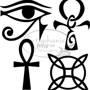 Egyptian Symbols-SVG Cut File for use with Silhouette Studio Design Edition,Cricut Design Space and others