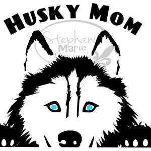 Husky Mom- Peeking Dog-SVG Cut File-Use avec Silhouette Studio Design Edition, Cricut Design Space et autres