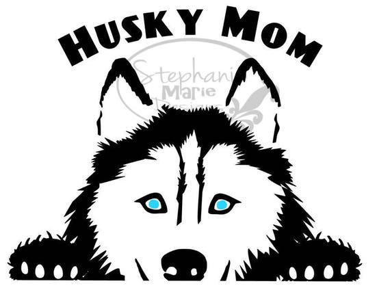 Husky Mom Peeking Dog-svg Cut File-use With Silhouette Studio | Etsy