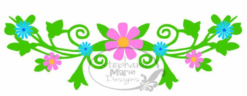 Flower Vine Border-SVG Cut File-Use with Silhouette Studio ...