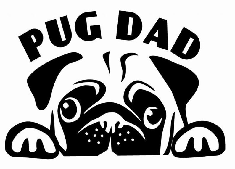 Download Pug Dad Peeking Dog-SVG Cut File-Use with Silhouette ...
