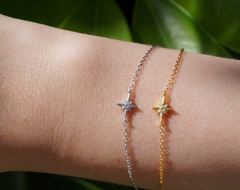 Dainty North Star Bracelet: Gold and Sterling Silver Jewelry