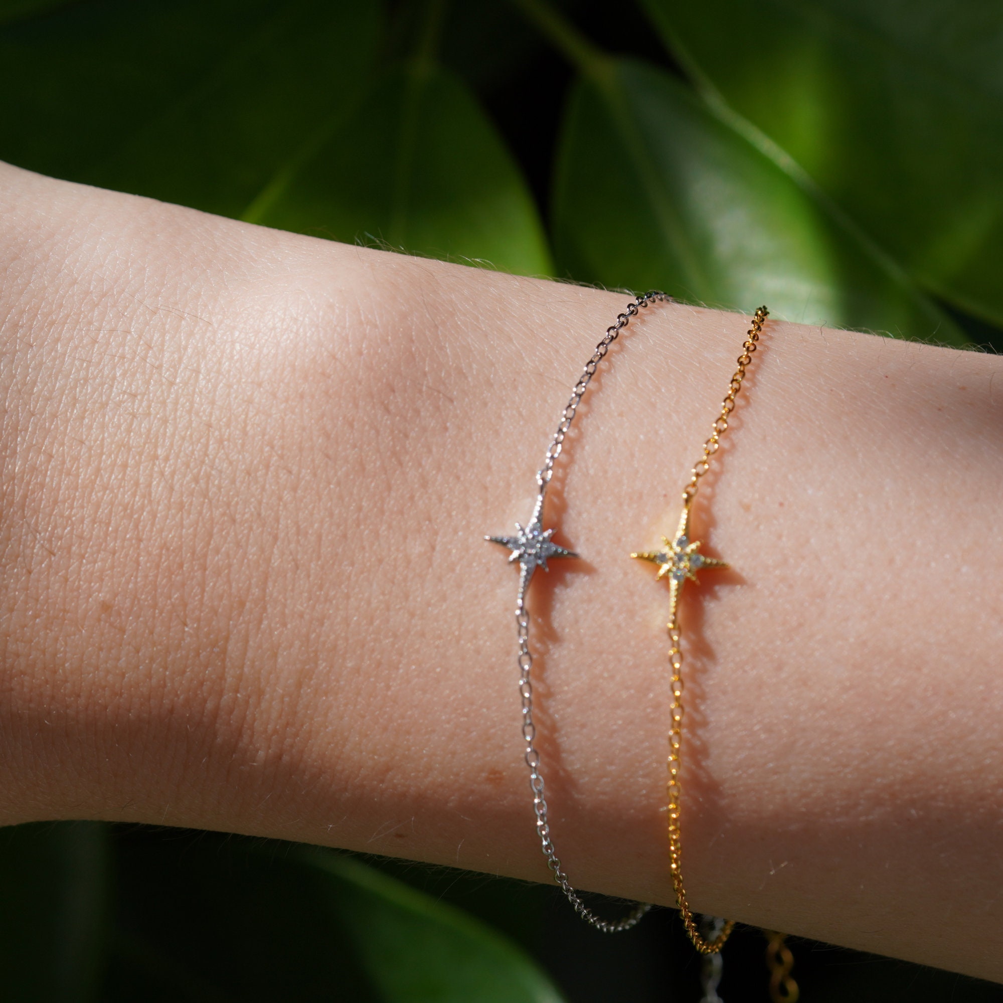 Dainty North Star Bracelet: Gold and Sterling Silver Jewelry - Etsy